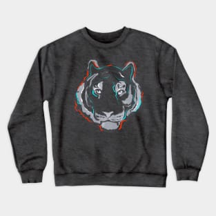 Hand drawn gray tiger illustration Crewneck Sweatshirt